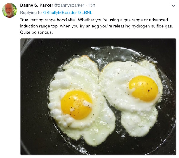 Fried eggs and poisonous hydrogen sulfide gas