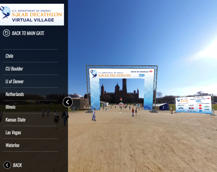 Screen shot of Solar Decathlon web page
