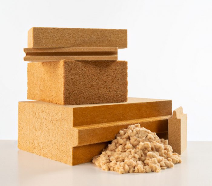 Photo showing wood fiber insulation