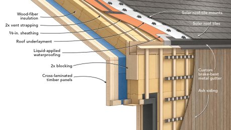 Exterior wood fiber insulation construction detail