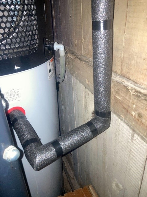 Pipe insulation for an energy efficient house